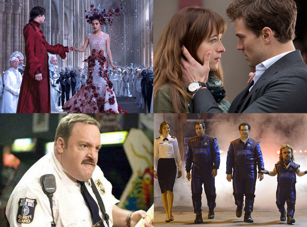 Paul Blart: Mall Cop 2, Pixels. 50 Shades of Grey, Jupiter Ascending Paul Blart: Mall Cop 2, Pixels. 50 Shades of Grey, Jupiter Ascending
